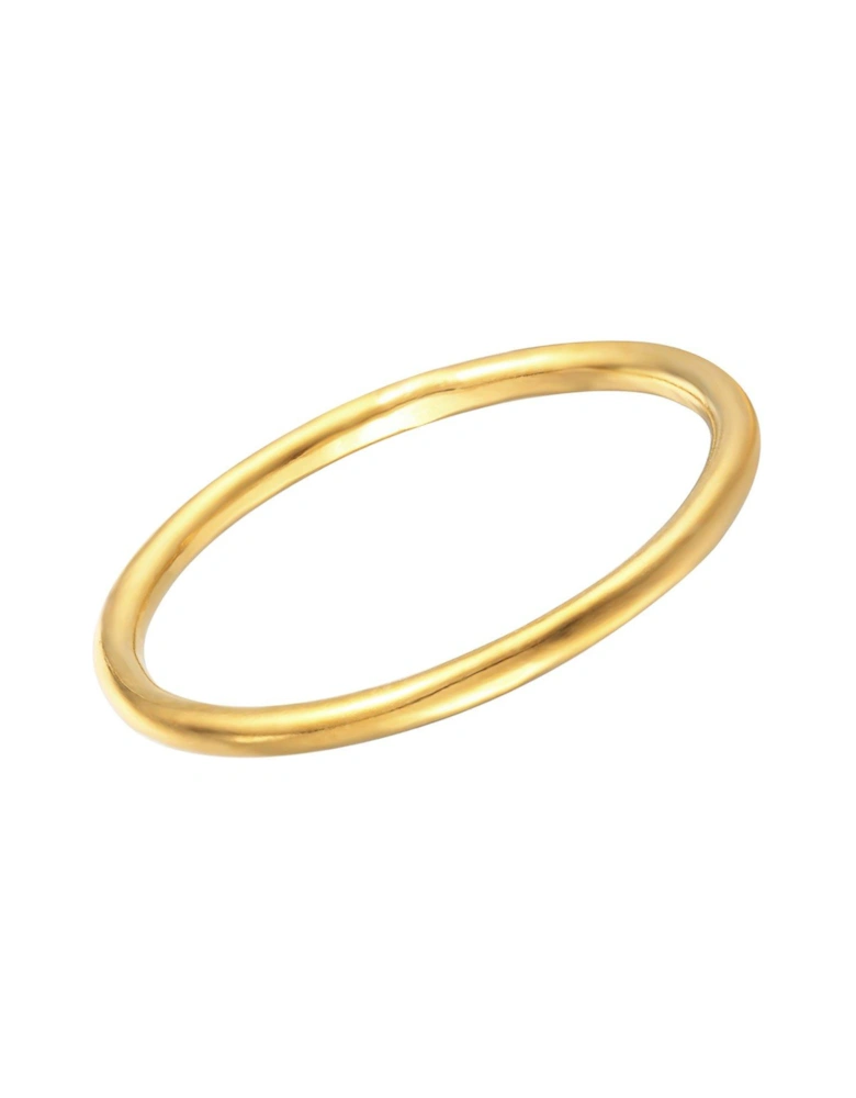 18ct Gold Plated Sterling Silver Slim Plain Band Ring