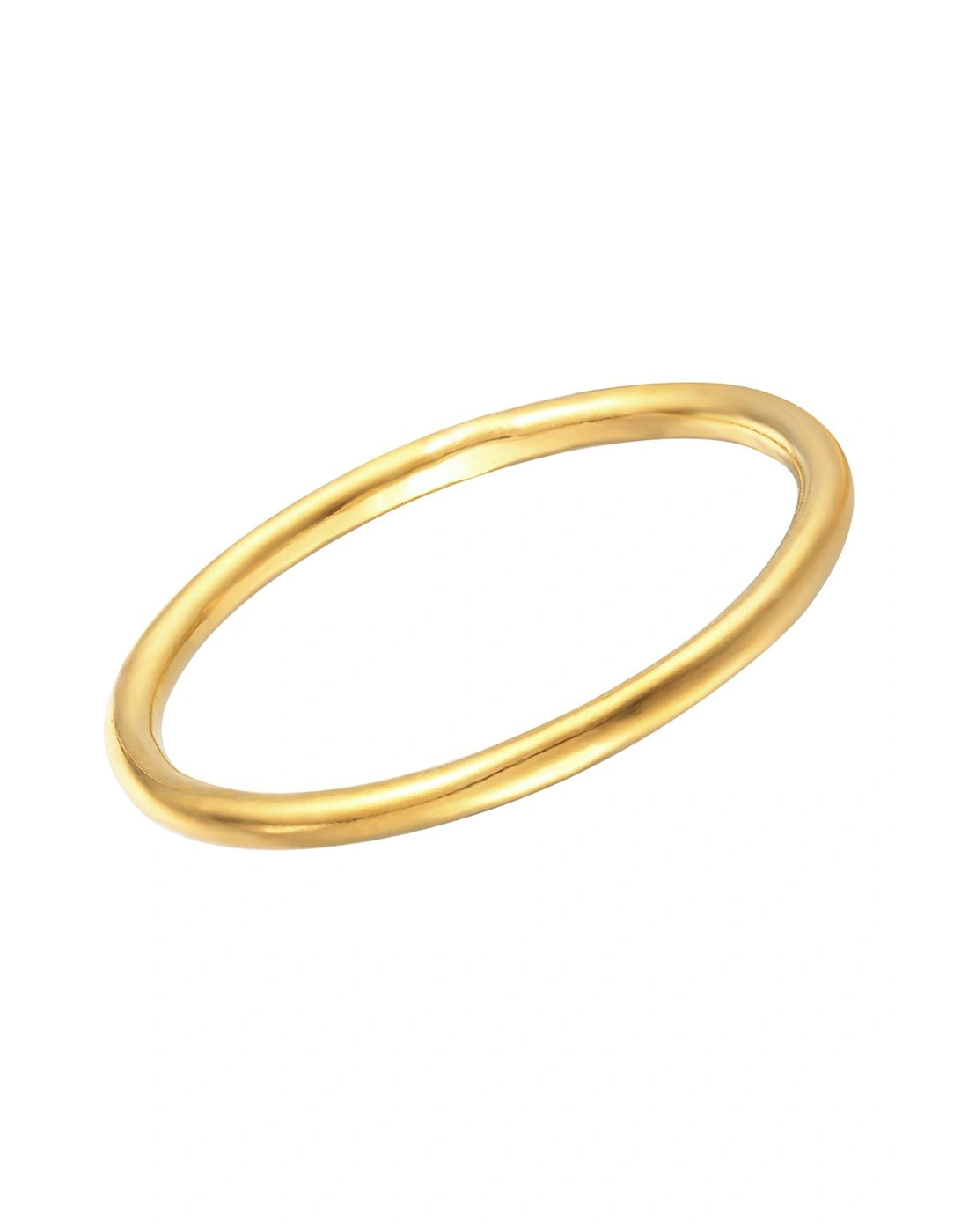 18ct Gold Plated Sterling Silver Slim Plain Band Ring, 2 of 1
