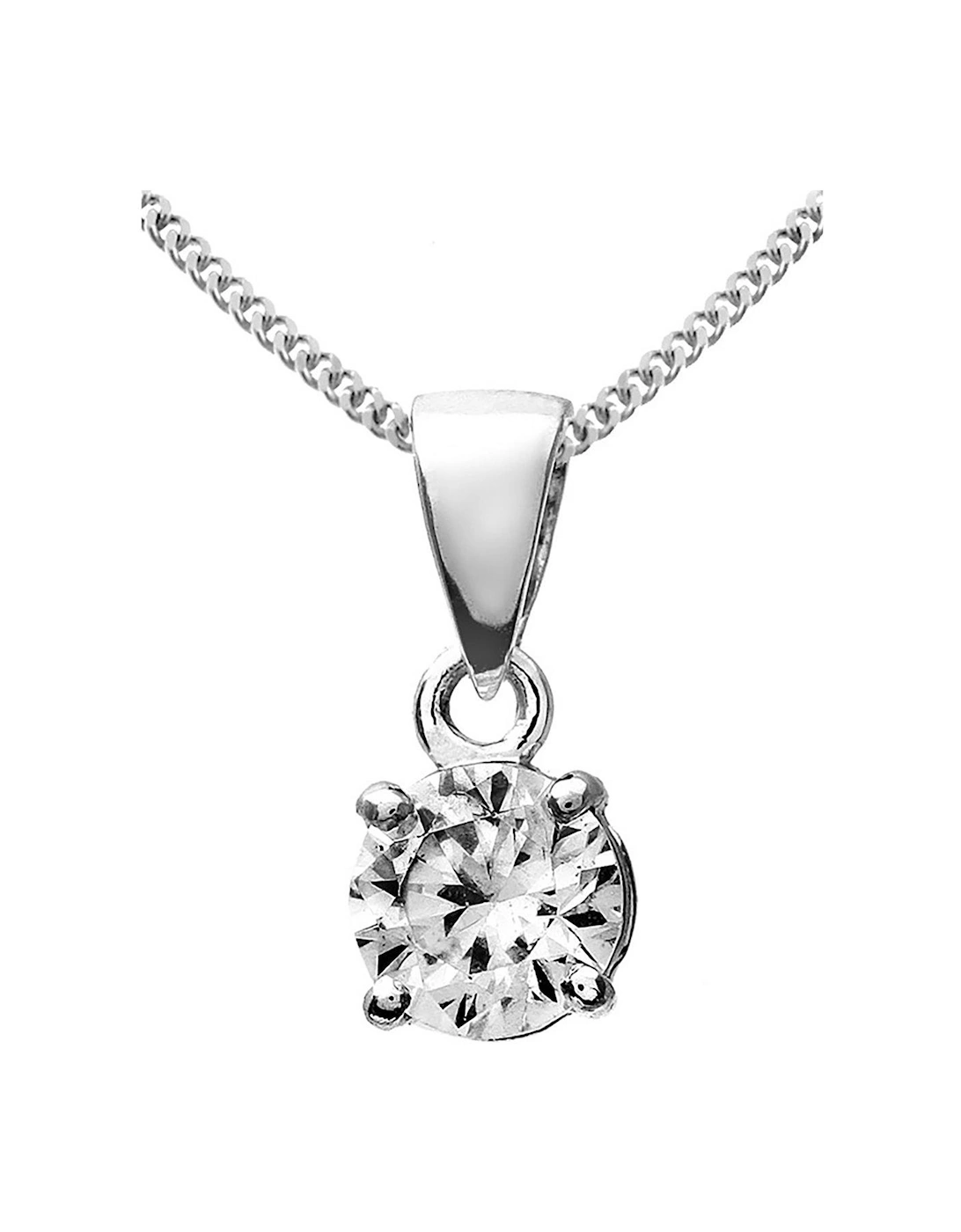 9ct White Gold 50 Point Diamond Solitaire Pendant, 3 of 2