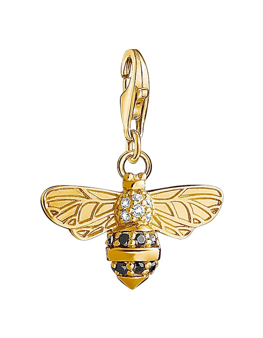 Sterling Silver Charm Club Bee Charm - Gorgeous, Golden Sparkles In All Lights, 2 of 1