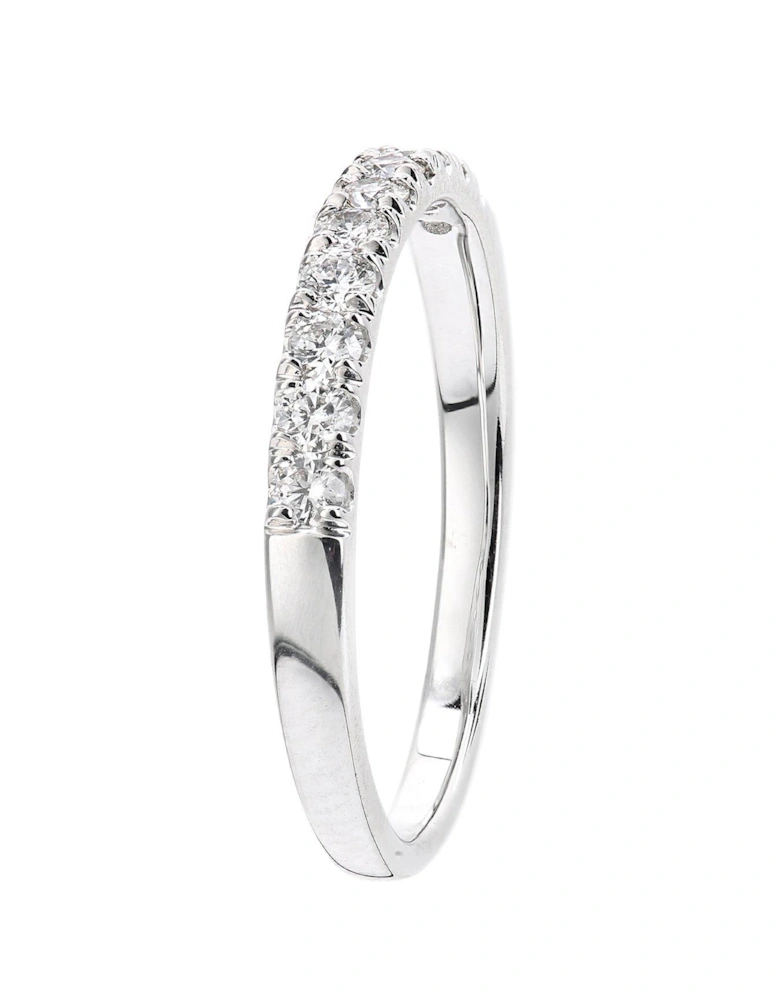 9ct white gold 33 point micro setting eternity ring