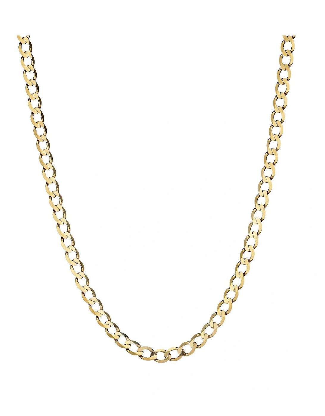 9 Carat Yellow Gold Solid Diamond Cut 18 inch Curb Chain, 2 of 1