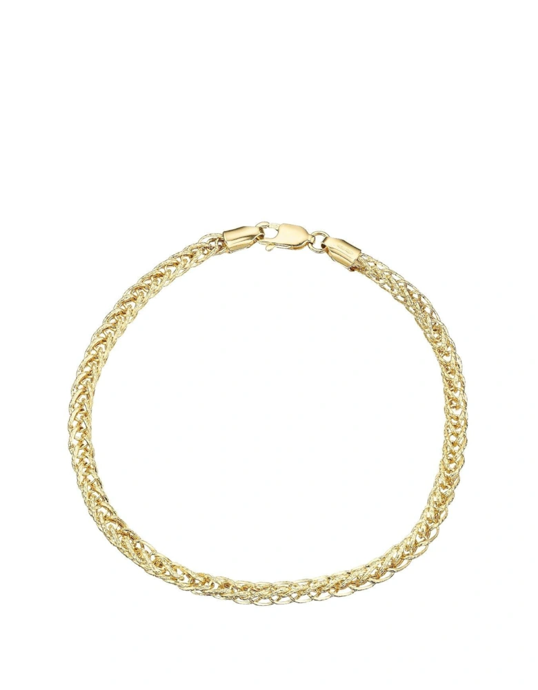 9 Carat Yellow Gold Fancy Wheatchain Bracelet