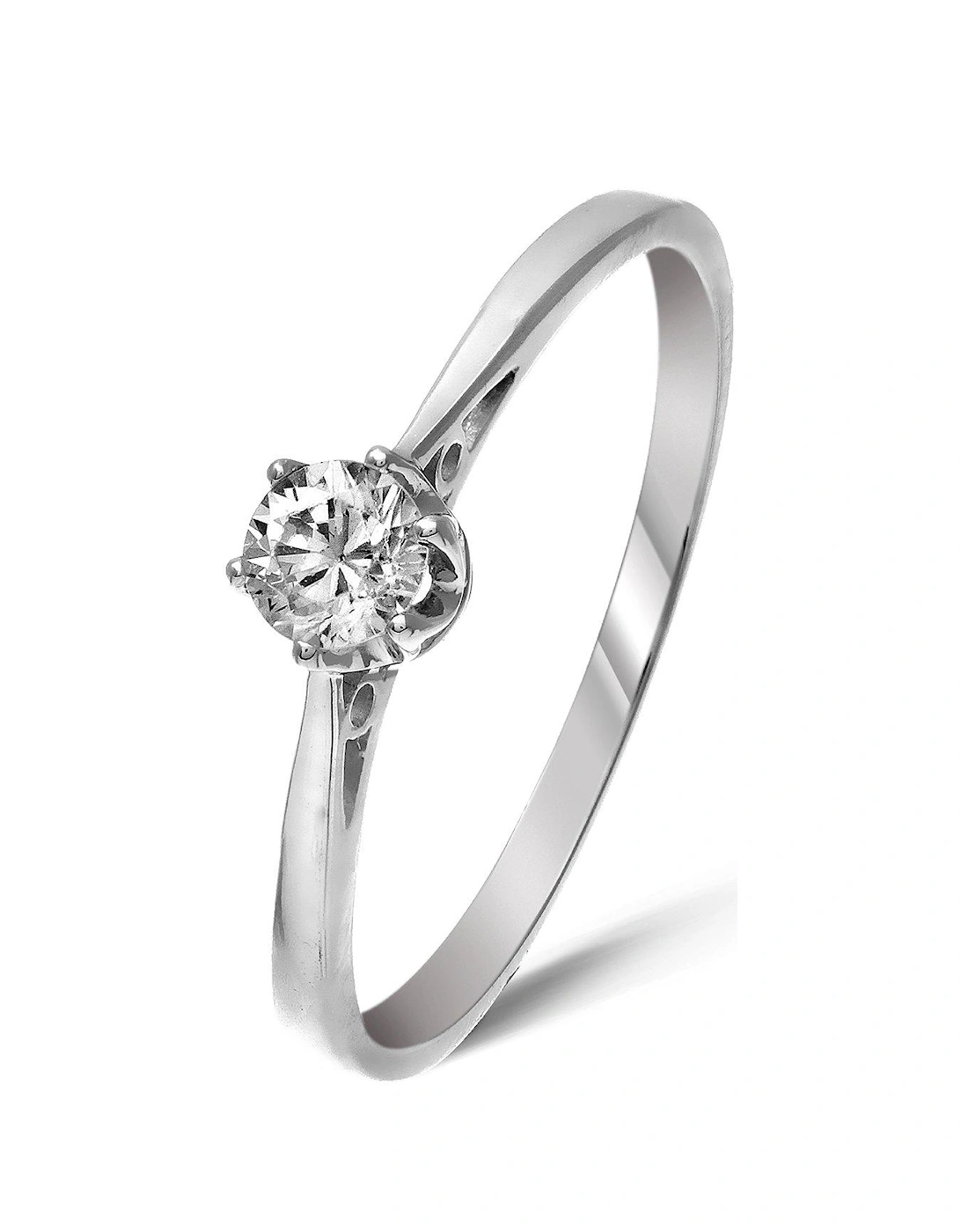 9 Carat White Gold 25pt Diamond Solitaire Ring, 3 of 2