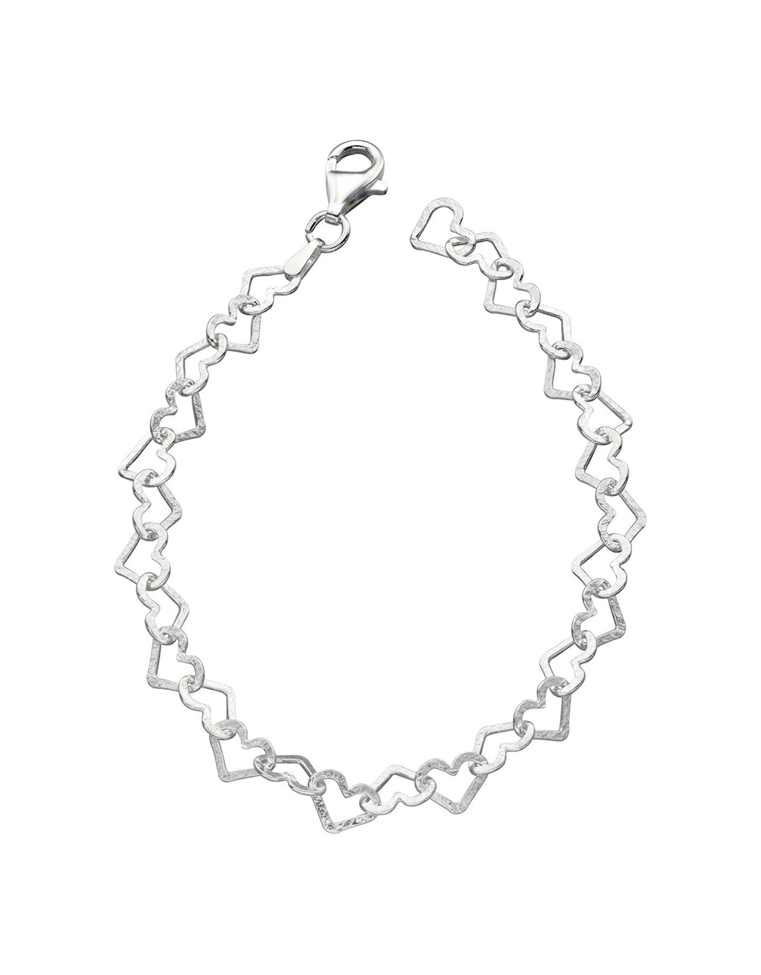 Sterling Silver Diamond Cut Heart Bracelet, 2 of 1