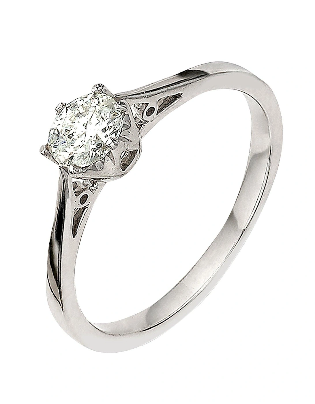 9 Carat White Gold 50pt Diamond Solitaire Ring, 2 of 1