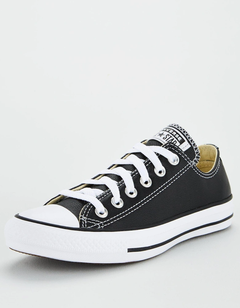 Womens Leather Ox Trainers - Black