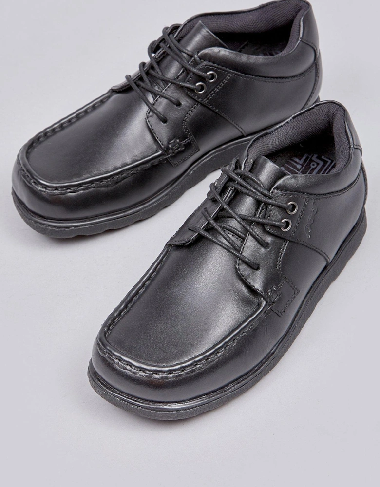 Milo Boys Lace Moccasin School Shoes - Black