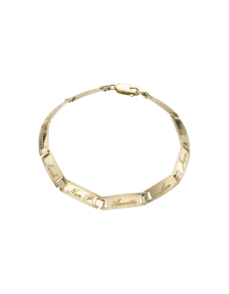 9 Carat Yellow Gold Family Name Bracelet