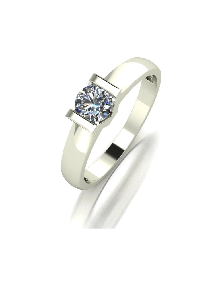 9ct White Gold 0.50ct Equivalent Tension Set Solitaire Ring