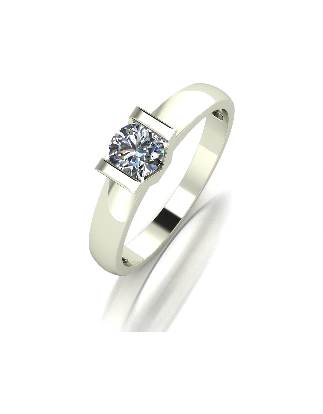 9ct White Gold 0.50ct Equivalent Tension Set Solitaire Ring, 2 of 1
