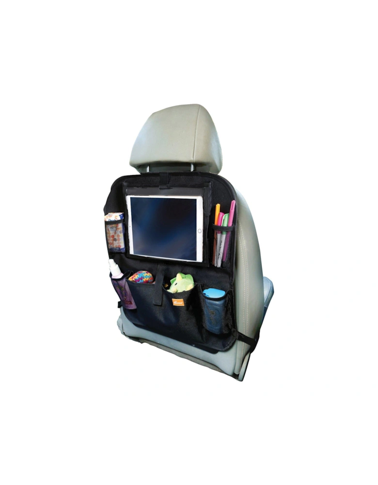 Backseat Organiser with Built-in iPad Holder - Black