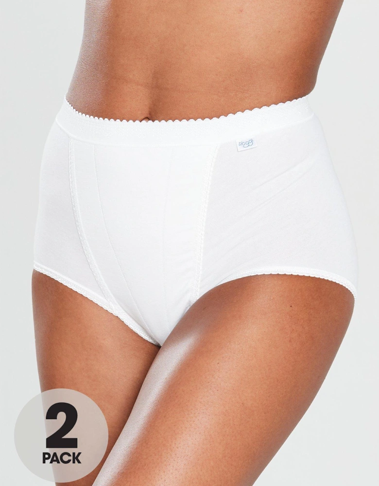 2 Pack Control Maxi Brief - White