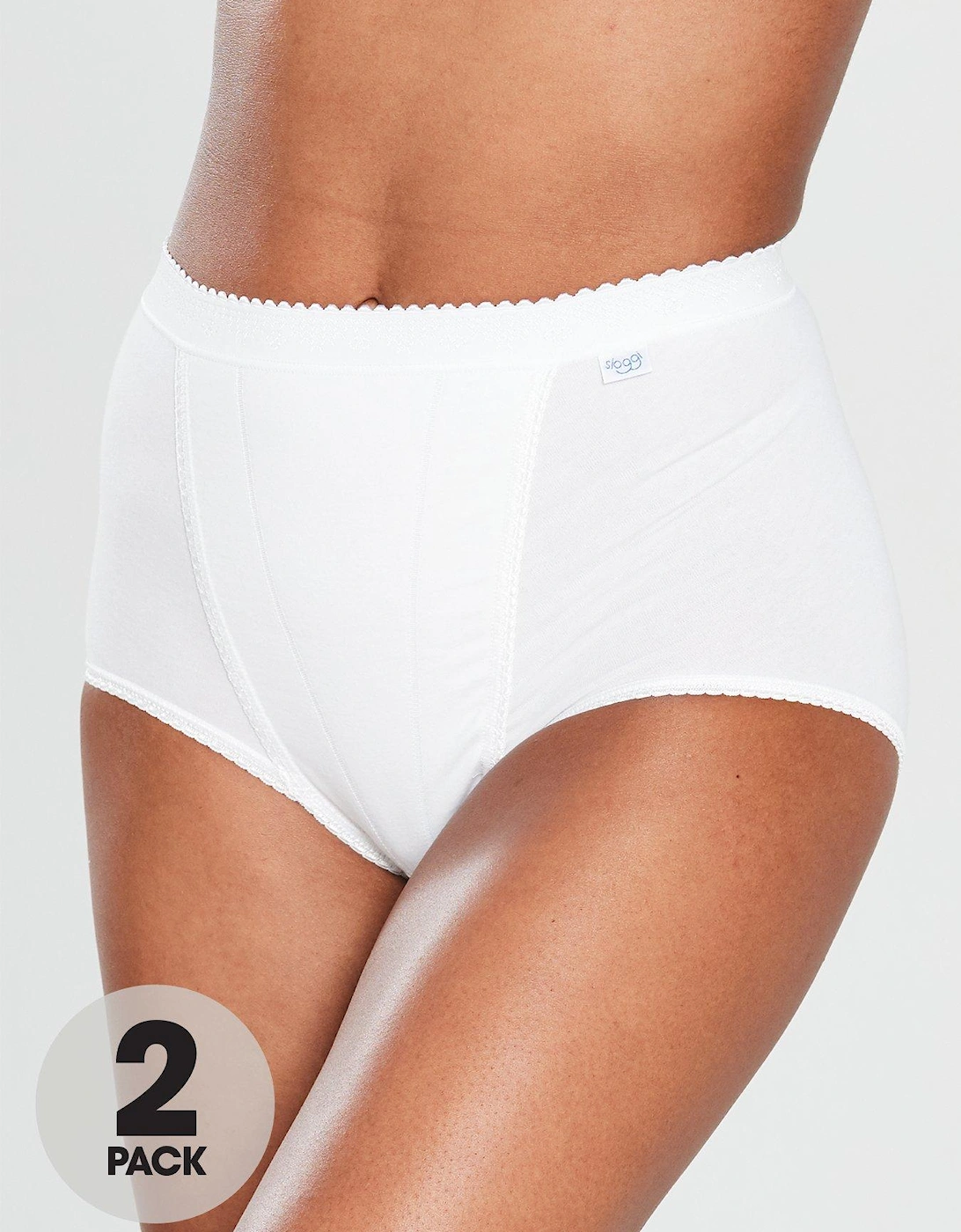 2 Pack Control Maxi Brief - White, 3 of 2