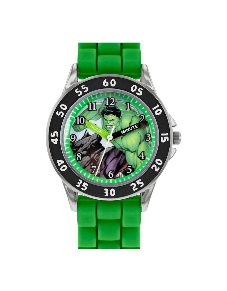 Marvel Avengers Green Silicone Strap Time Teacher Watch