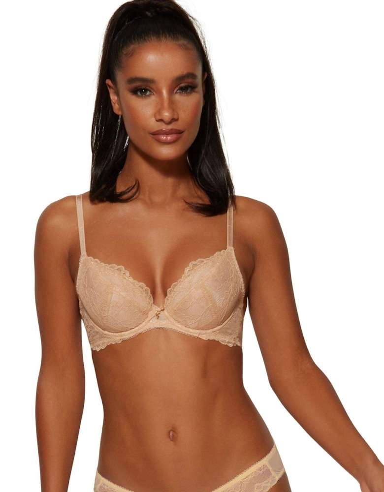 Superboost Lace Padded Plunge Bra - Nude