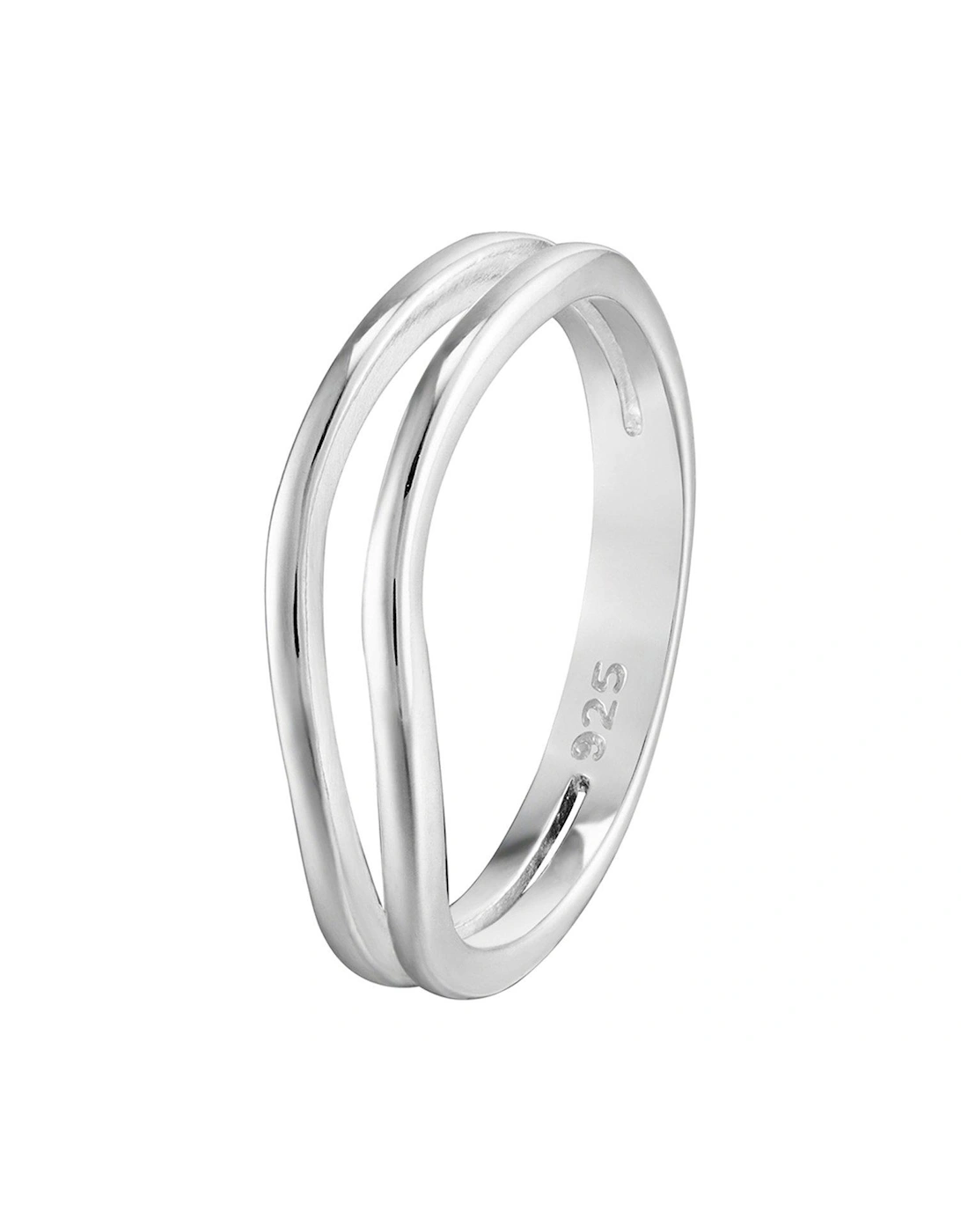 Sterling Silver Double Wave Ring, 2 of 1
