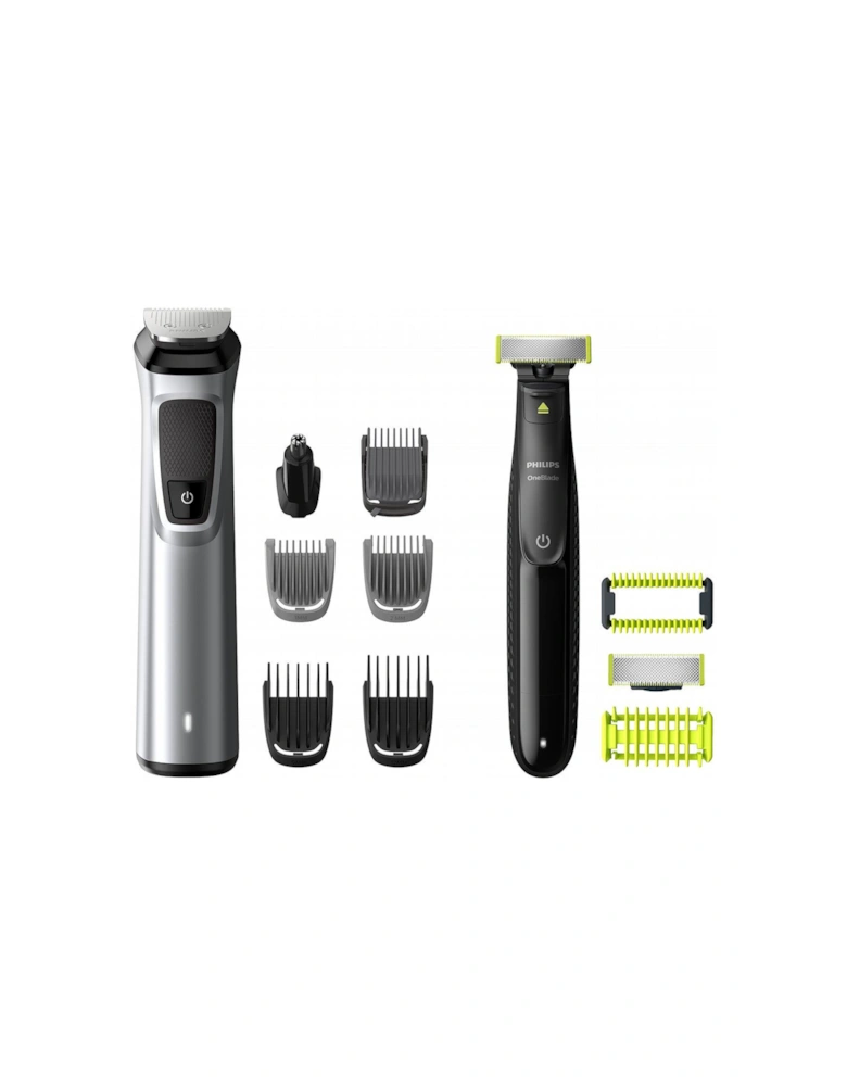 Series 9000 12-in-1 Multi Grooming Kit for Face, Hair and Body with OneBlade Bundle MG9710/93
