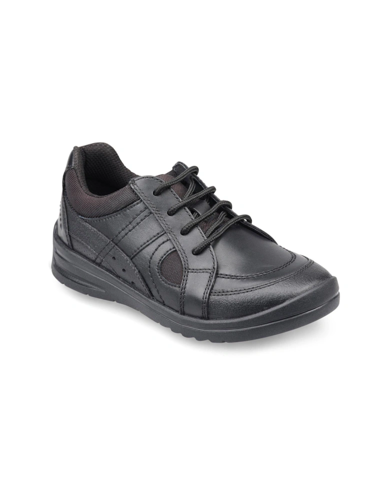 Yo Yo Leather Lace Up Breathable Boys School Shoes - Black