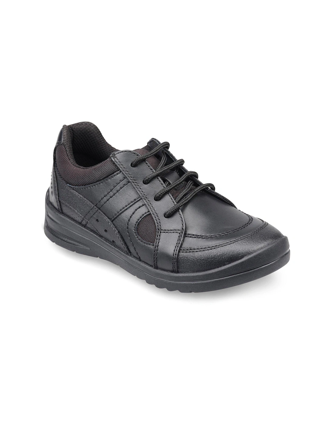 Yo Yo Leather Lace Up Breathable Boys School Shoes - Black, 2 of 1