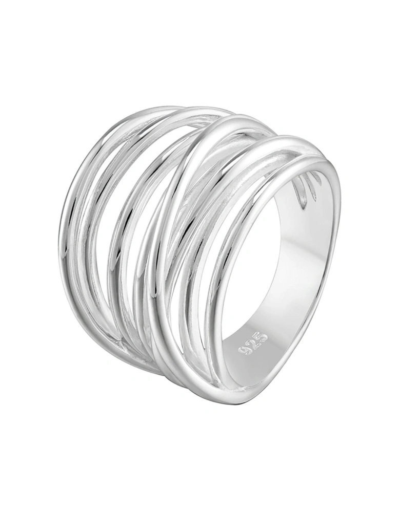 Sterling Silver Twist Cross Over Ring
