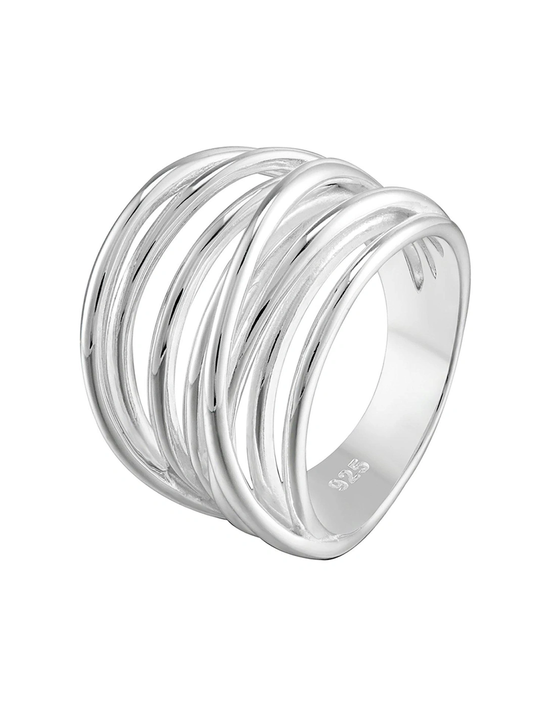 Sterling Silver Twist Cross Over Ring, 2 of 1