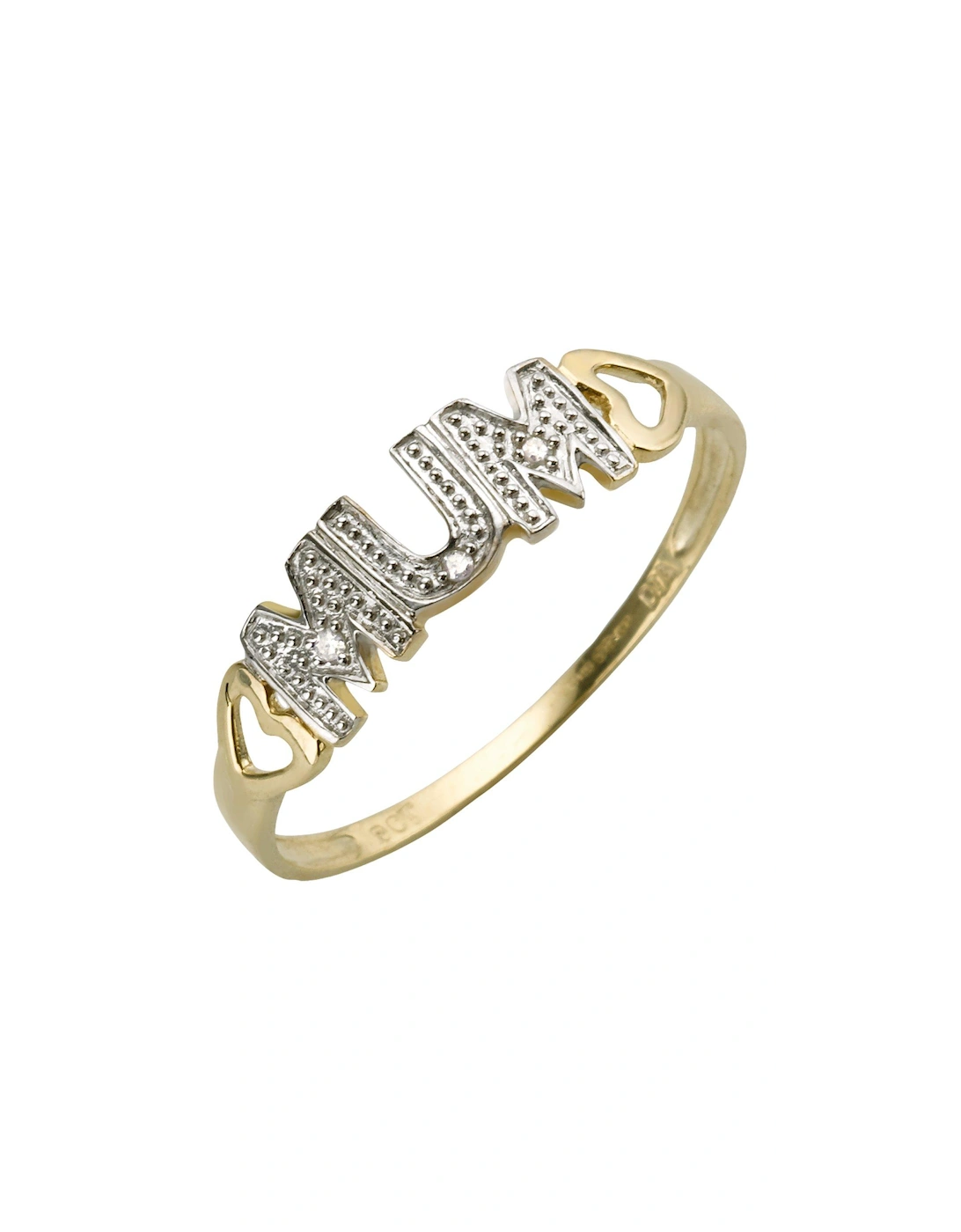9 Carat Yellow Gold Diamond - Set Mum Ring, 2 of 1