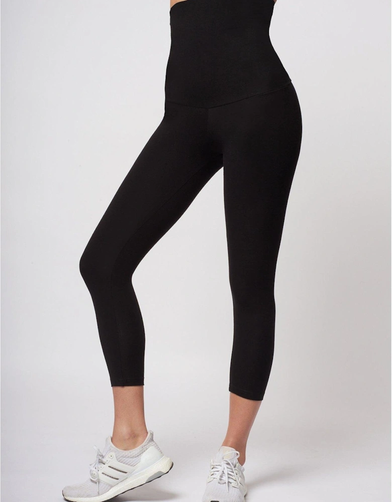 High Tummy Control Extra Strong Compression Cropped Legging - Black