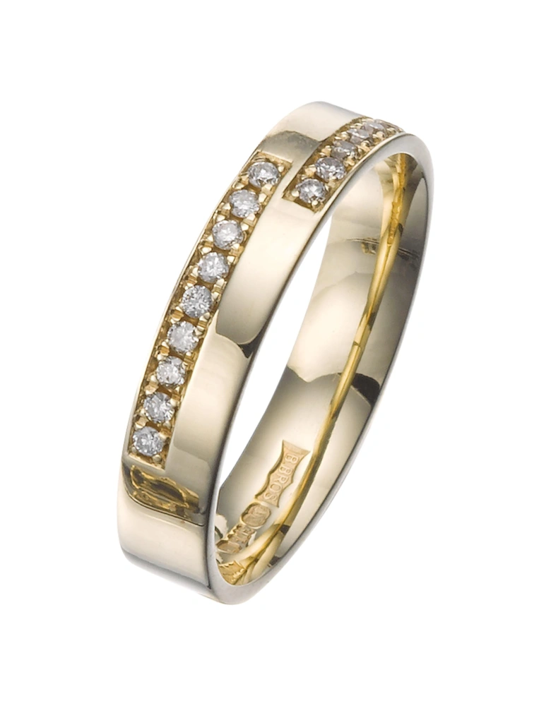 9ct 18 Point Diamond 4mm Wedding Ring