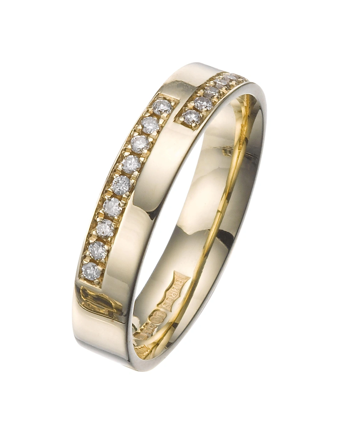 9ct 18 Point Diamond 4mm Wedding Ring, 2 of 1