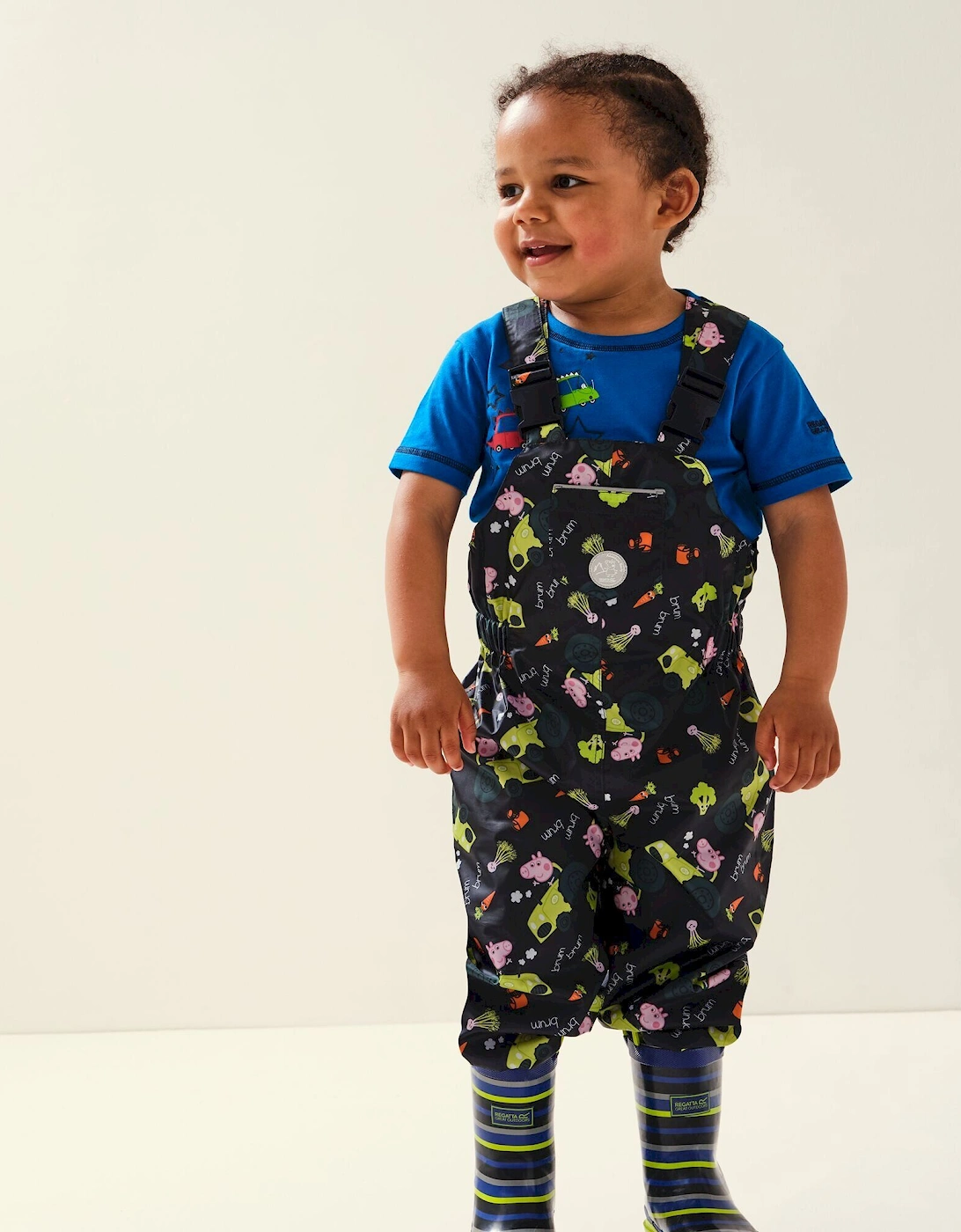 Childrens/Kids Muddy Puddle Peppa Pig Dungarees