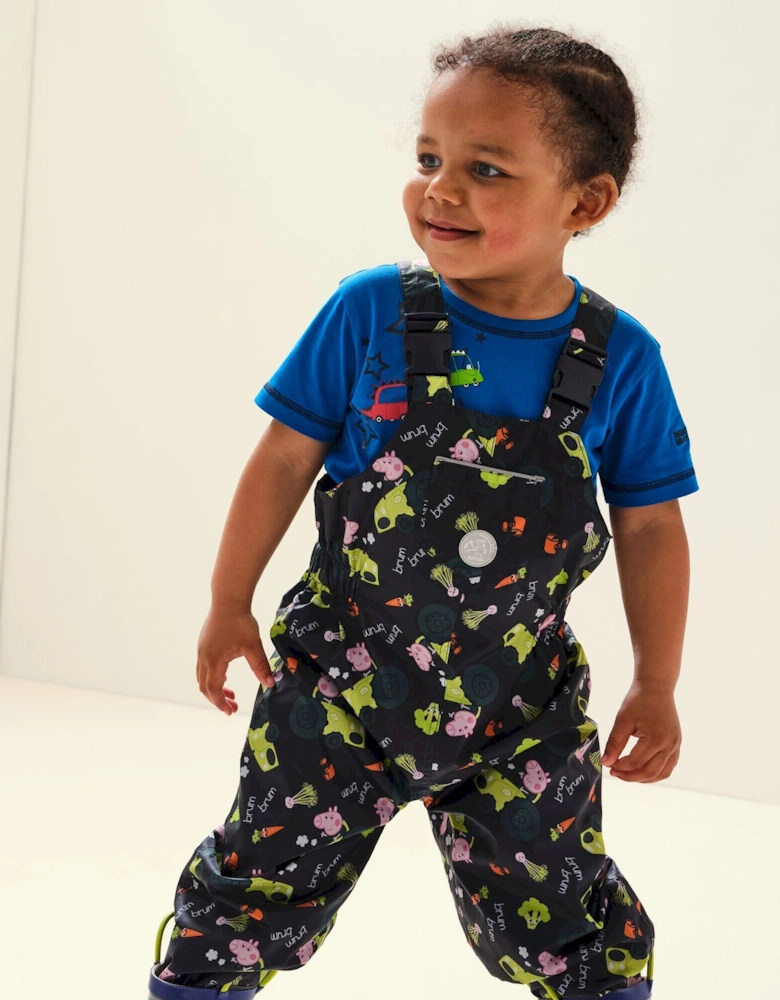 Childrens/Kids Muddy Puddle Peppa Pig Dungarees