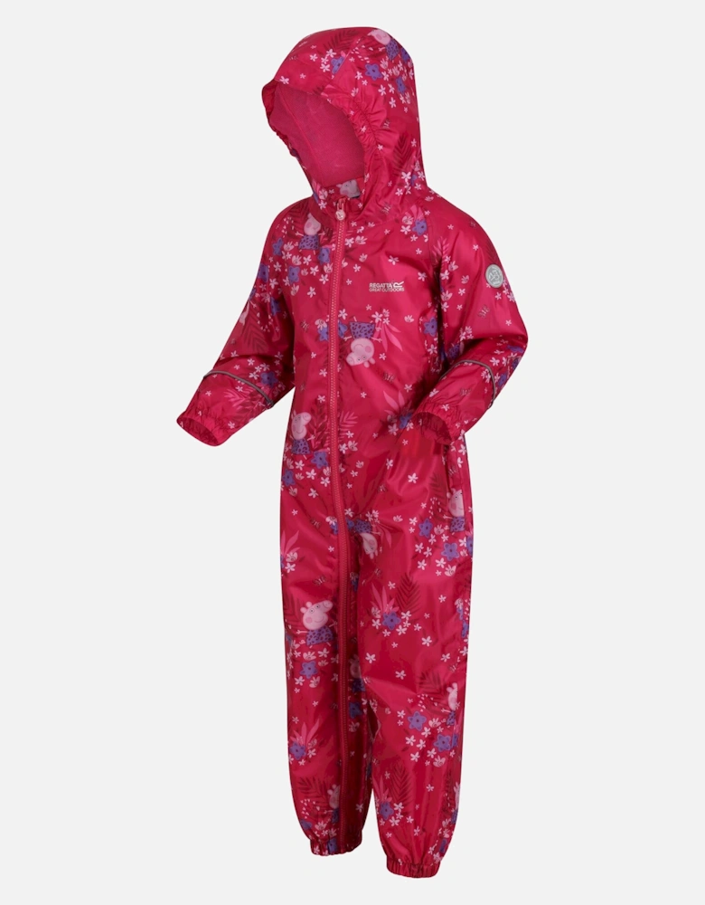 Childrens/Kids Pobble Peppa Pig Floral Waterproof Puddle Suit