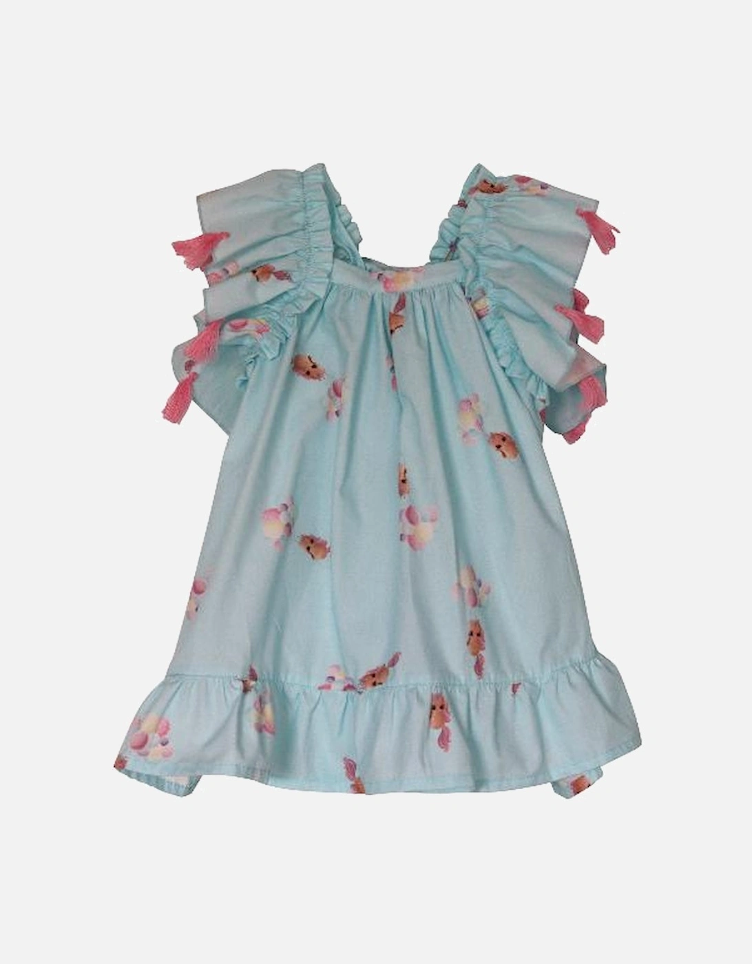 Girls Aqua Unicorn Dress, 2 of 1