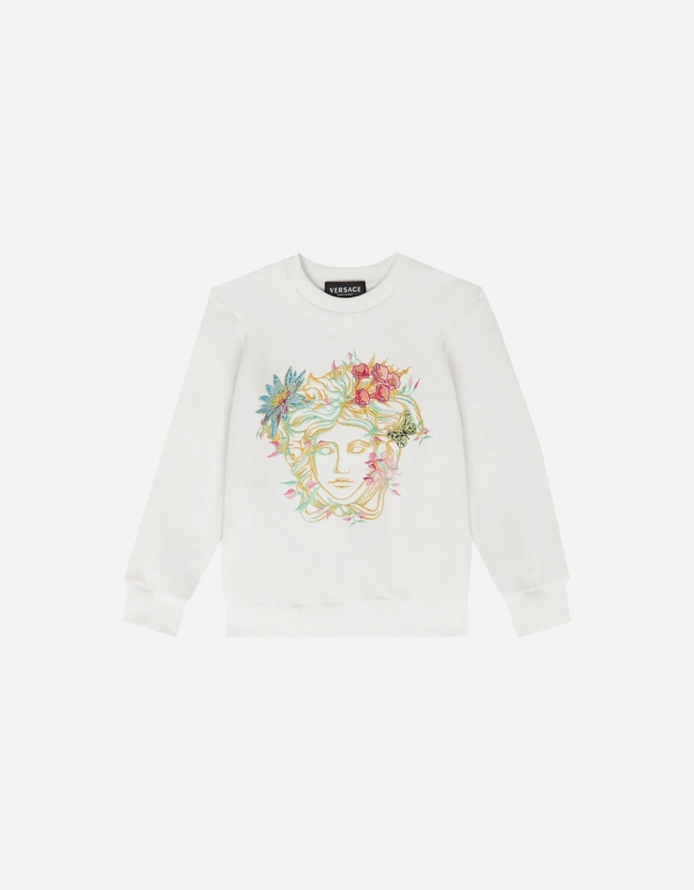 Girls Medusa Jardin Sweater White