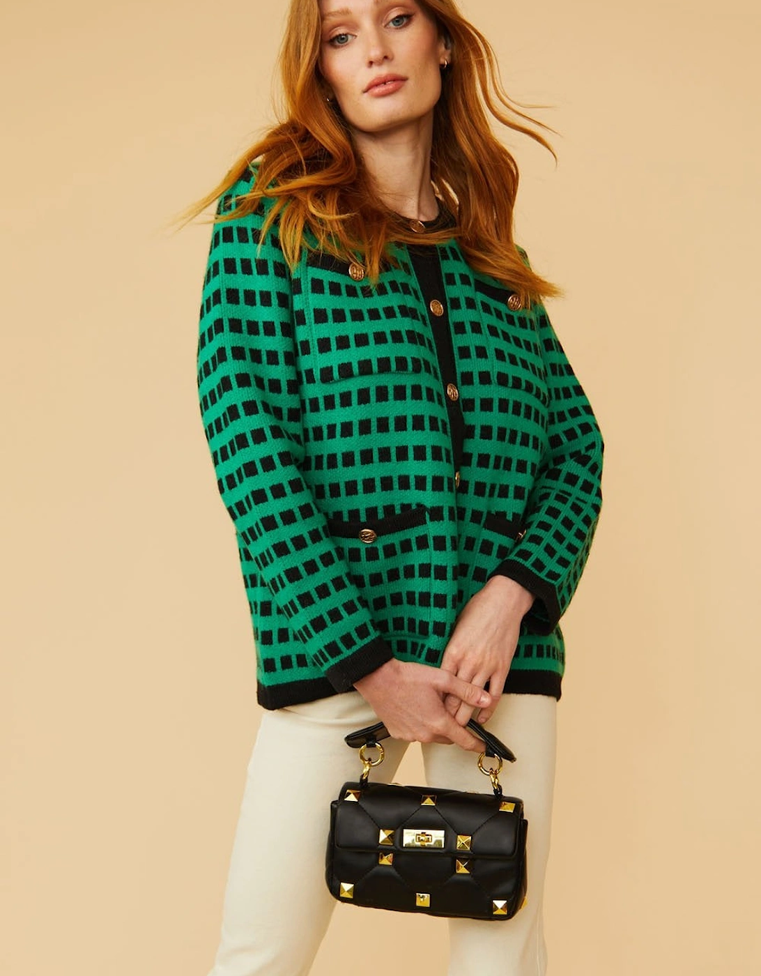 Green Banana Peel Cardigan with Statement Buttons, 5 of 4