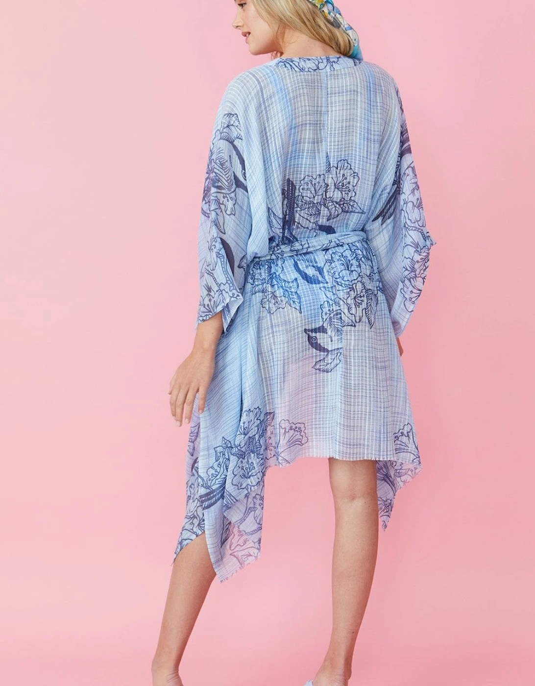 Blue Cashmere Blend Kimono