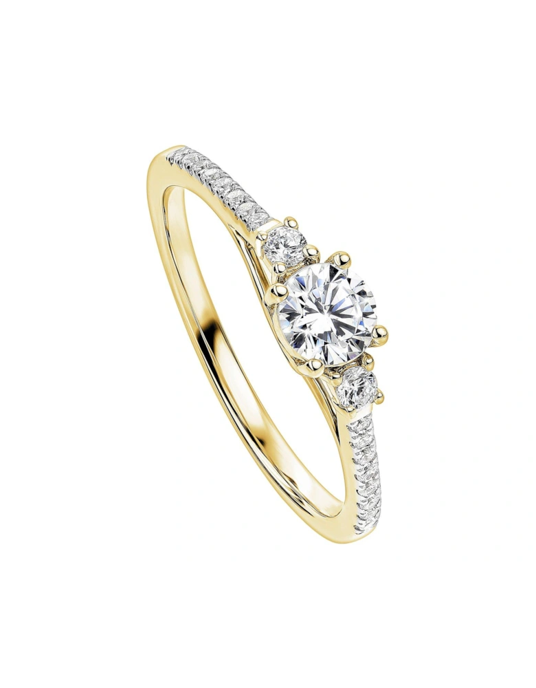 Olivia 9ct Yellow Gold 0.45ct Lab Grown Diamond Three Stone Ring