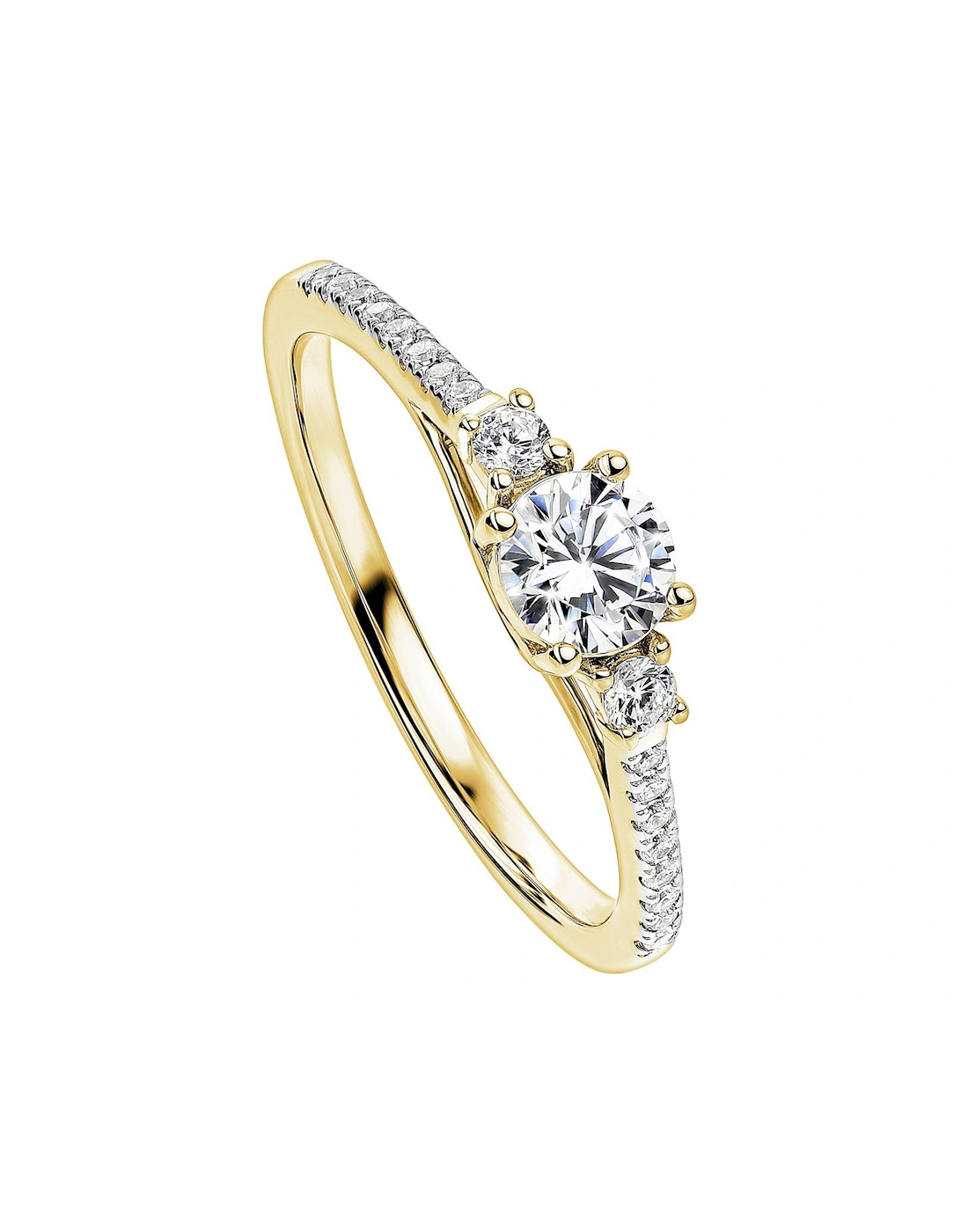 Olivia 9ct Yellow Gold 0.45ct Lab Grown Diamond Three Stone Ring, 2 of 1