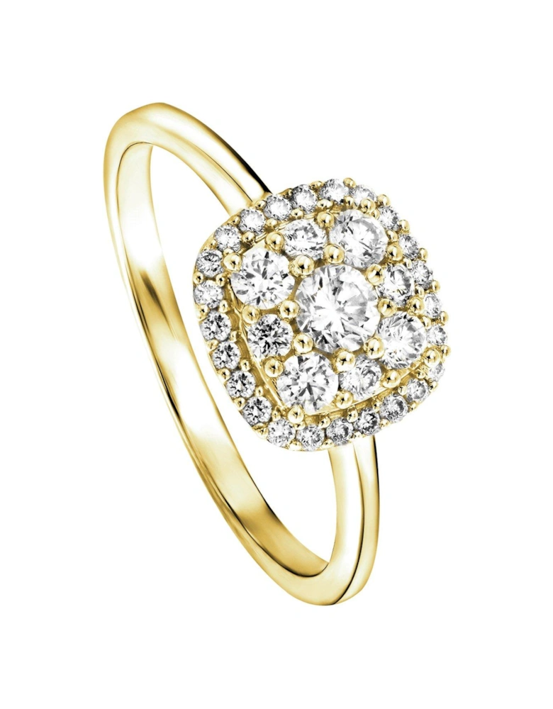 Helen 9ct Yellow Gold 0.50ct Lab Grown Diamond Cluster Ring