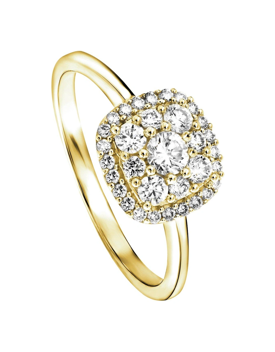 Helen 9ct Yellow Gold 0.50ct Lab Grown Diamond Cluster Ring, 2 of 1