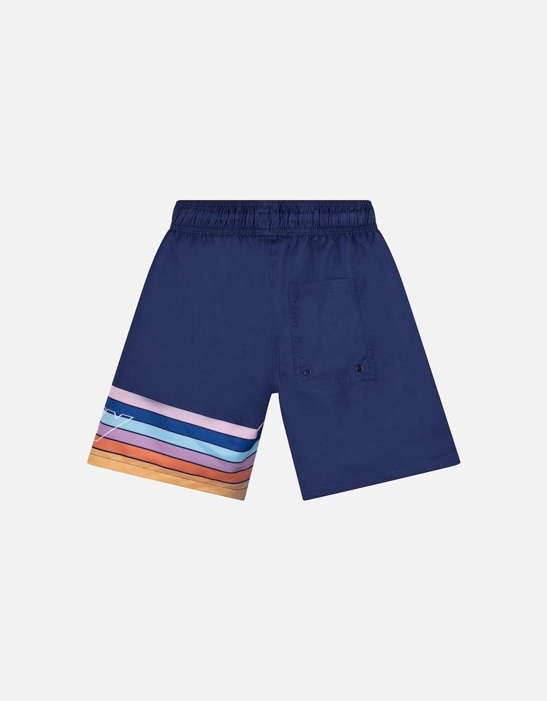 Boys Navy Striped Swimming Shorts