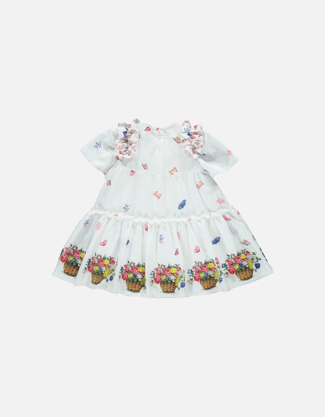 Girls White Flower Basket Dress