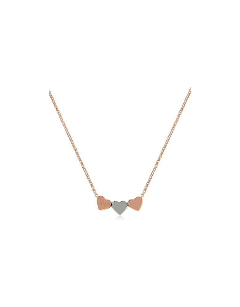 Hello Love Ladies 18ct Rose Gold Plated & Silver Necklace