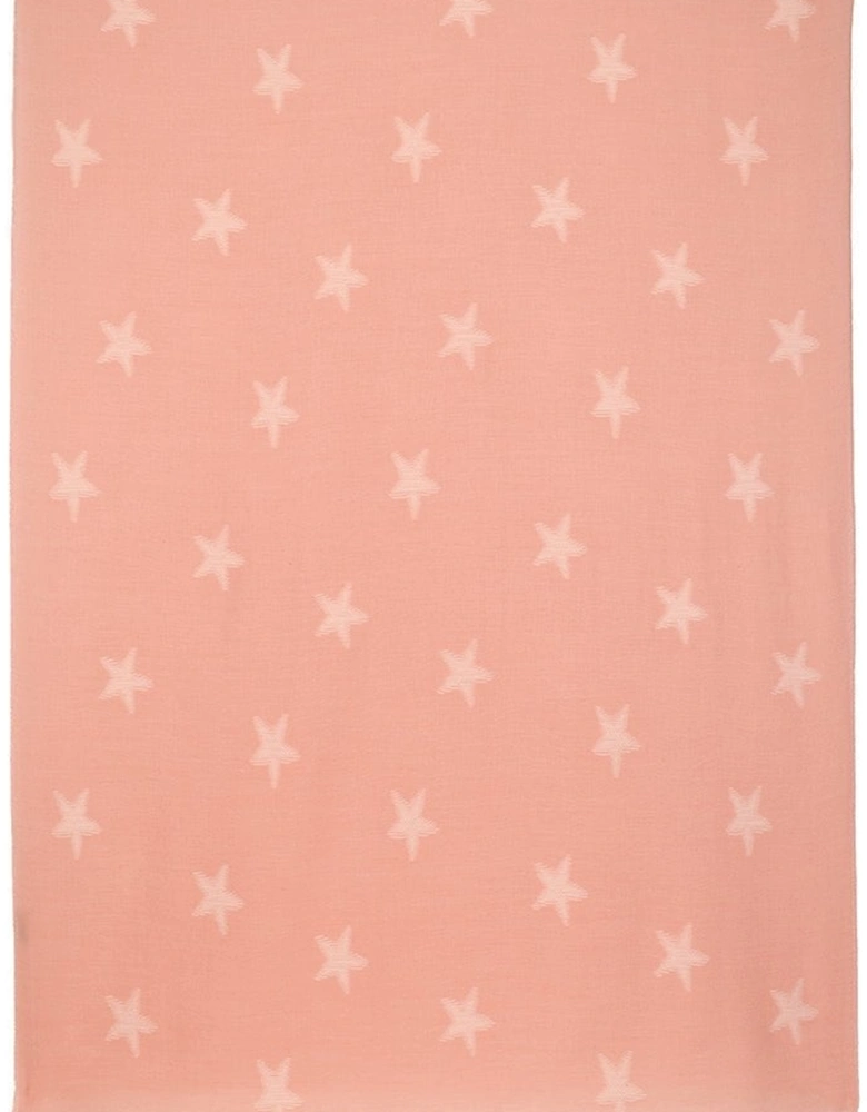 Pink Cashmere and Silk Blend Star Design Scarf Wrap
