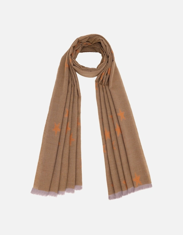 Cashmere and Silk Blend Star Design Scarf Wrap