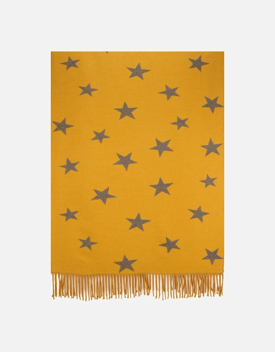 Yellow Cashmere and Silk Blend Star Design Scarf Wrap