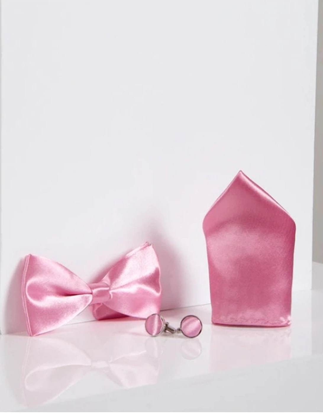 Pink Satin Bow Tie Set, 3 of 2