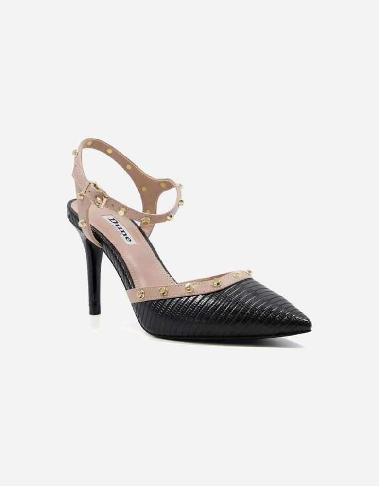 Ladies Caylee - Studded Pointed Court Shoes