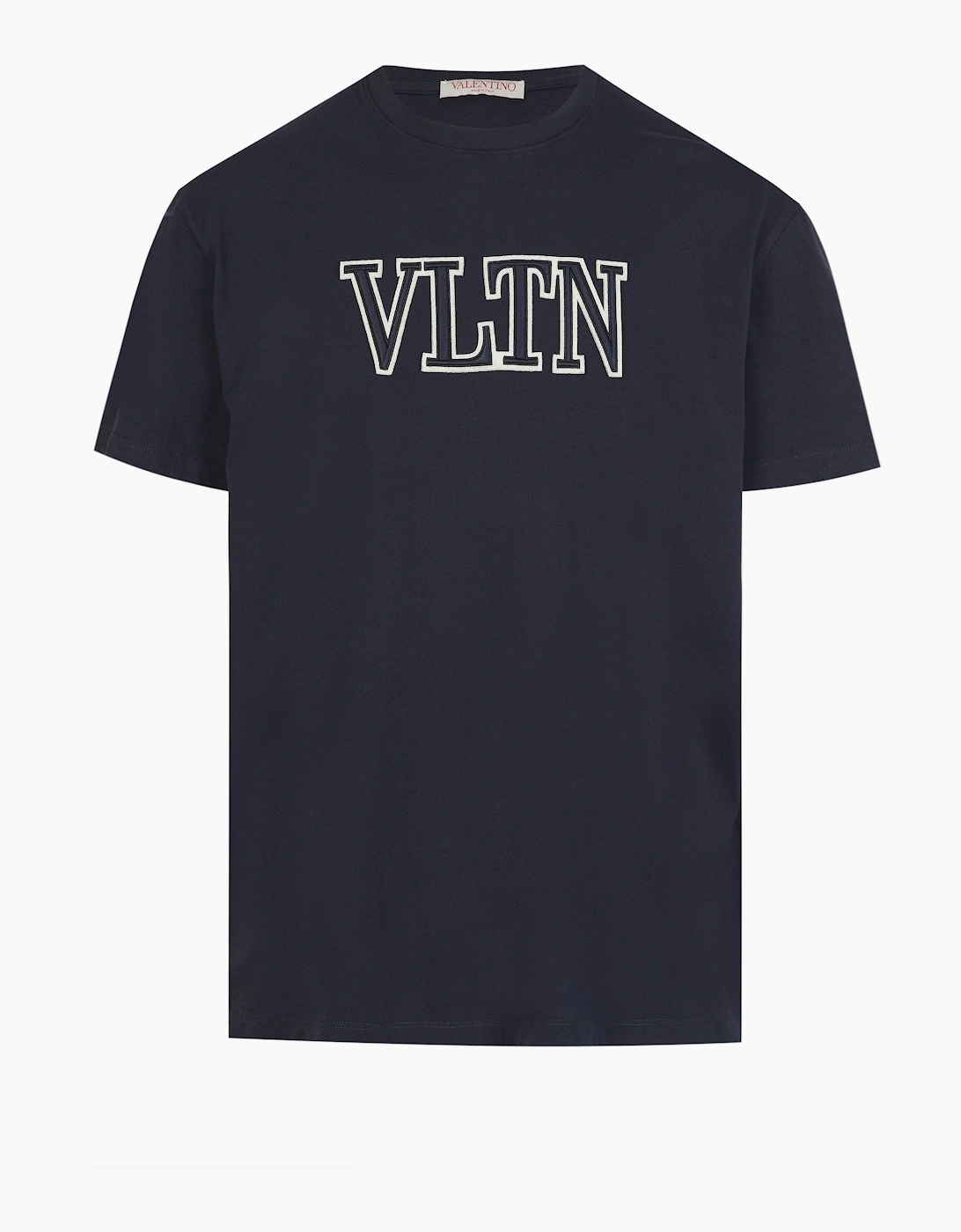 Valentino Men's Navy Vltn Embroidery T-Shirt  40 L